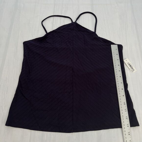 Daily Ritual Women's Navy Wide Rib Cropped T-strap Cami Top Size Large - Picture 10 of 13